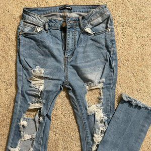 Fashion Nova distressed skinny jeans